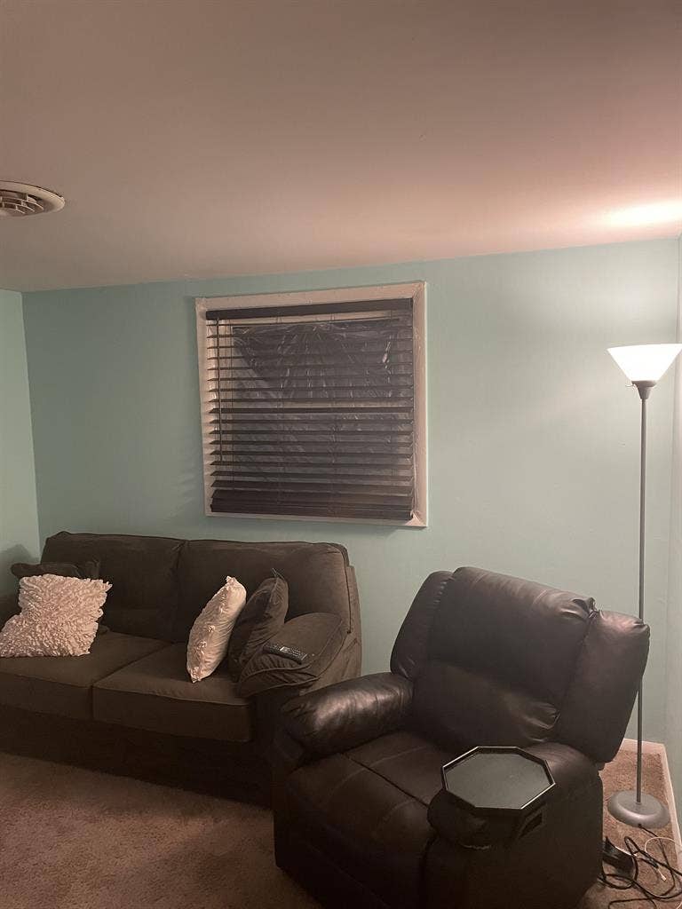 Offering furnished room for rent.