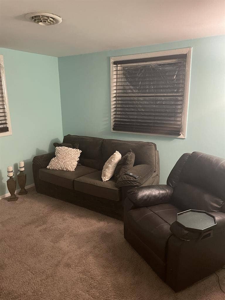 Offering furnished room for rent.
