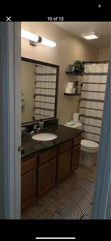 friendly bedroom w shared bath