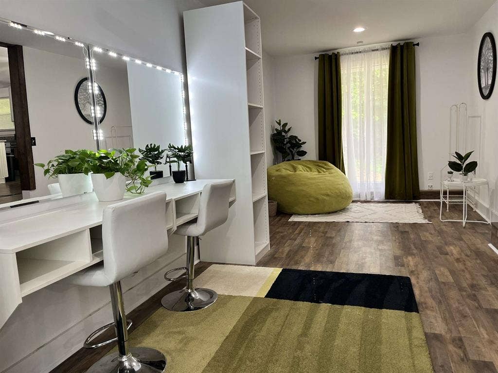Private bedroom and bathroom
