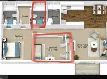 Room and bathroom available August