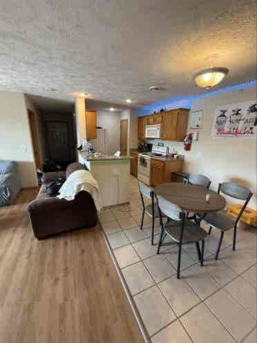 One bed, master bath with balcony