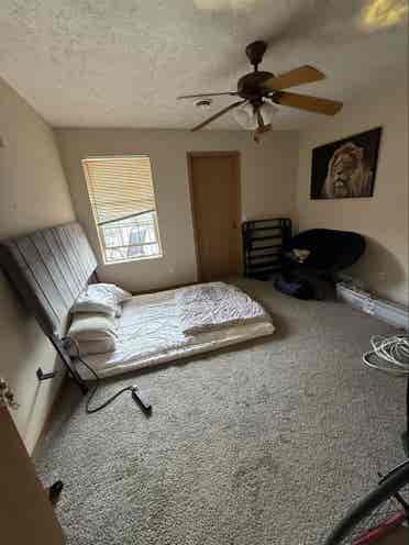 One bed, master bath with balcony