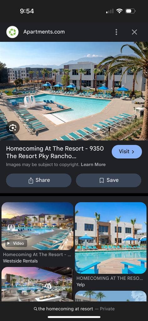 The homecoming at resort