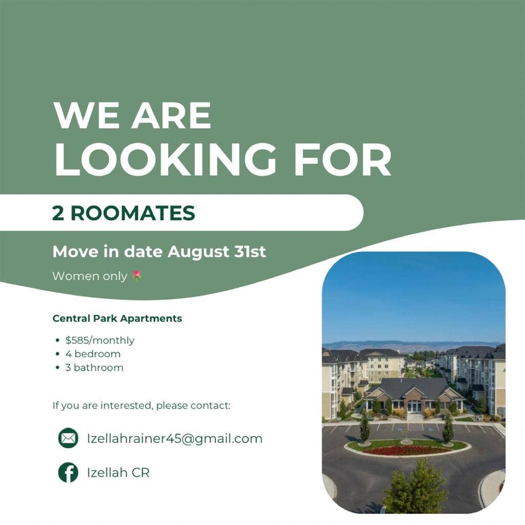 In search of two female roomates