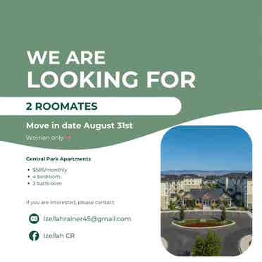 In search of  two female roomates