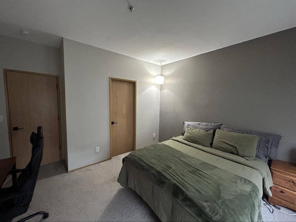 Master bedroom and private bathroom