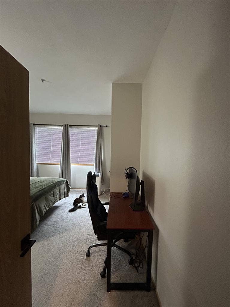 Master bedroom and private bathroom