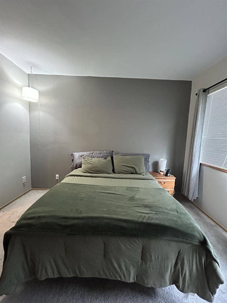 Master bedroom and private bathroom