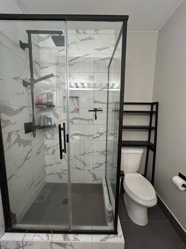 Master bedroom and private bathroom