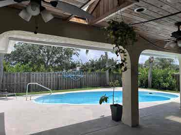 Spacious Pool Home fenced backyard