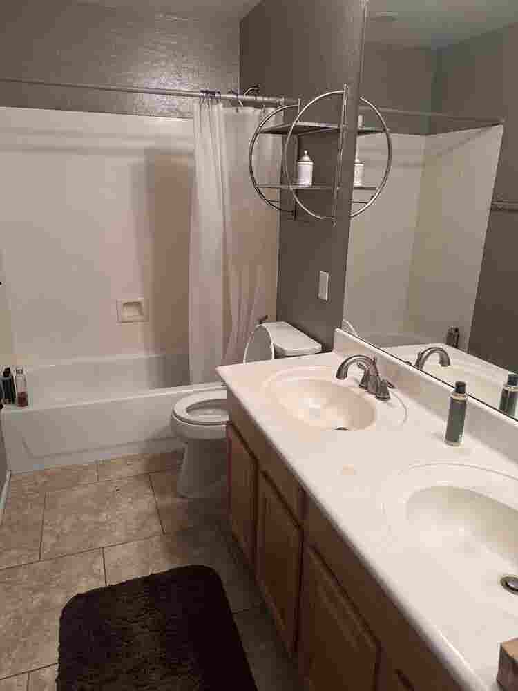 Room with shared bathroom