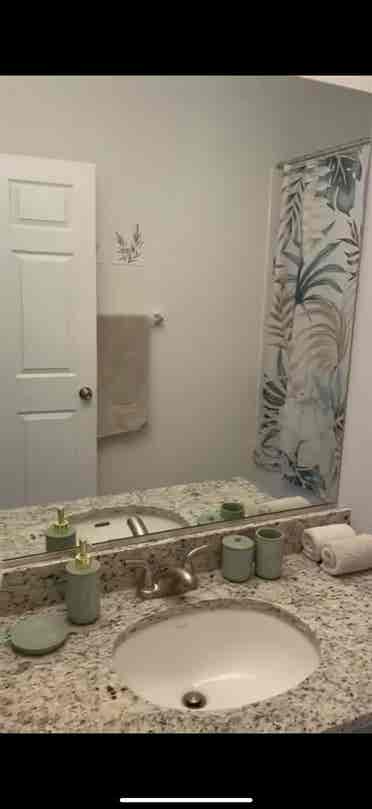 Private bedroom and bathroom