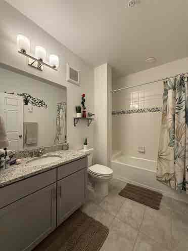Private bedroom and bathroom