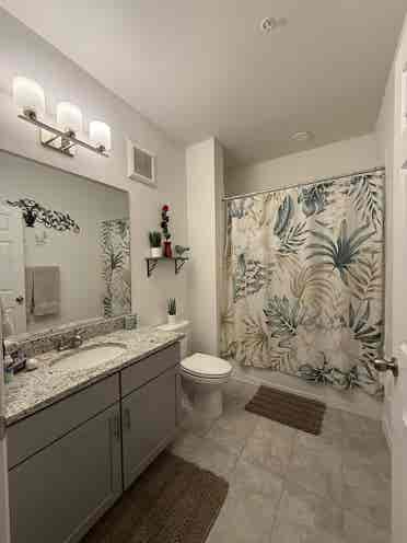 Private bedroom and bathroom