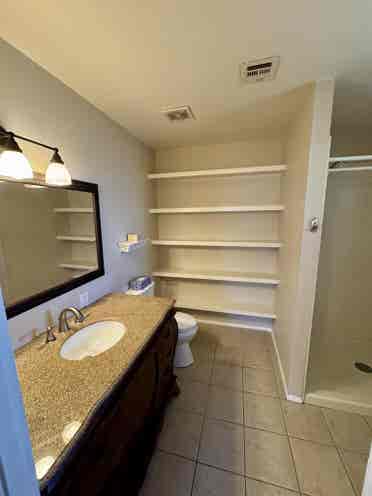 Spacious master bedroom and bath.