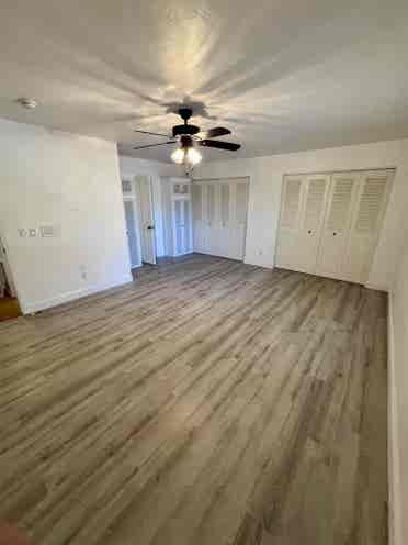 Spacious master bedroom and bath.