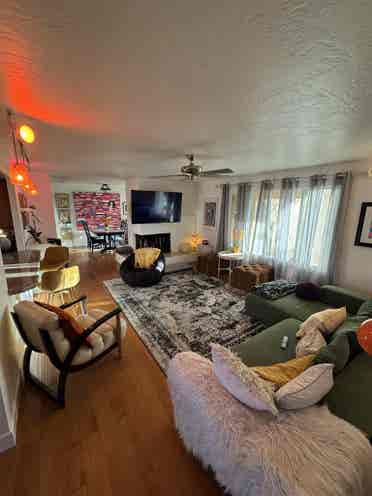 Spacious master bedroom and bath.