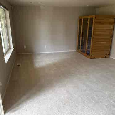Bedroom, Bathroom, and Living Area