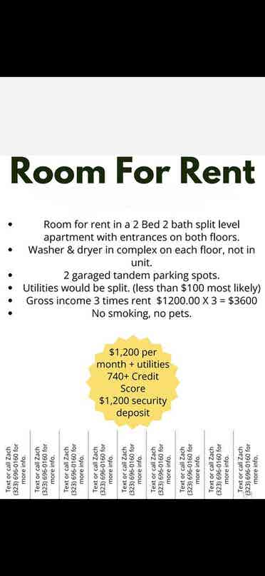 Roommate in split level apartment