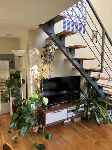 BEDROOM + OFFICE in sunny duplex