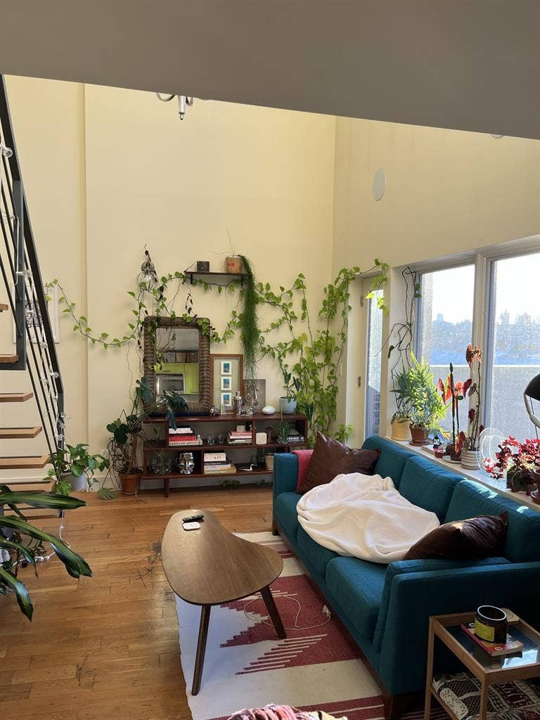 BEDROOM + OFFICE in sunny duplex