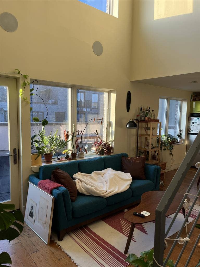 BEDROOM + OFFICE in sunny duplex