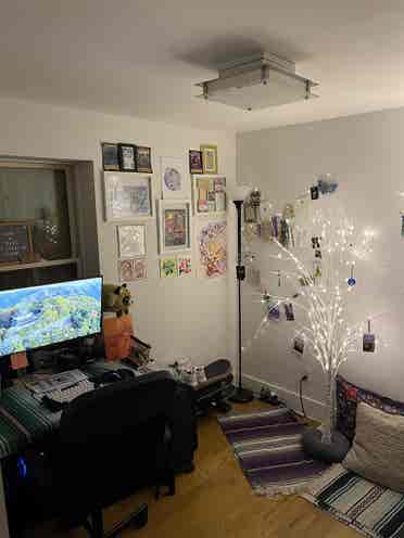 BEDROOM + OFFICE in sunny duplex