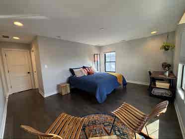King bed with double vanity bath