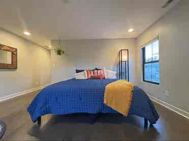 King bed with double vanity bath