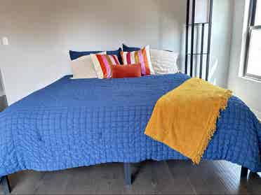 King bed with double vanity bath