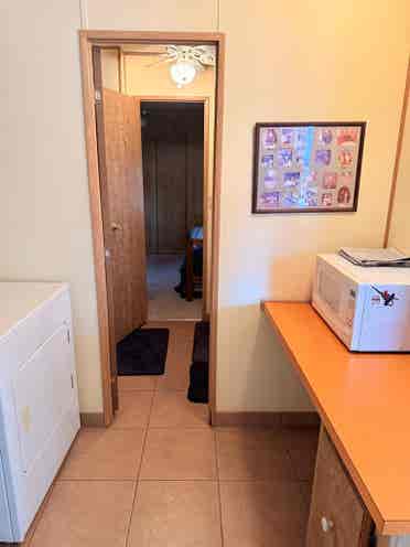 Room with private bath & living rm