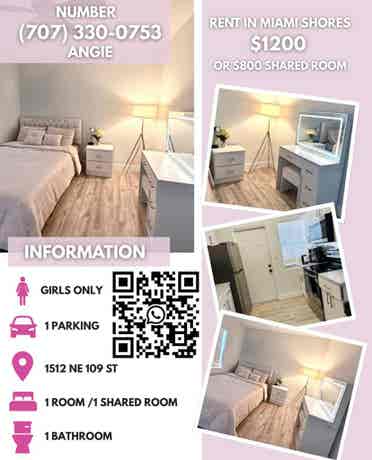SHARED ROOM IN MIAM

 WITH OTHER GIRL