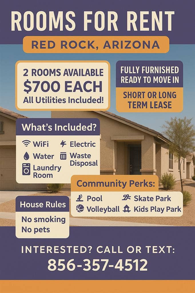 Fully furnished ready to move in.