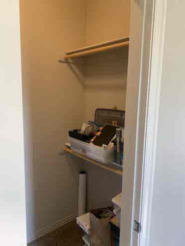 Room with amenities in townhouse.