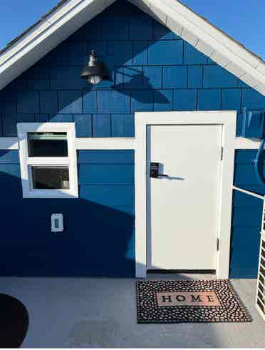 HB studio with deck and ocean views