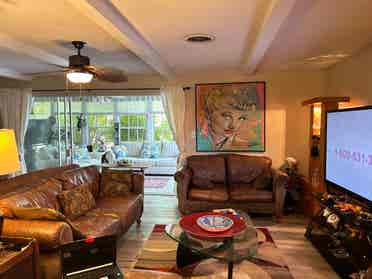 Lg furnished bedroom w shared bath