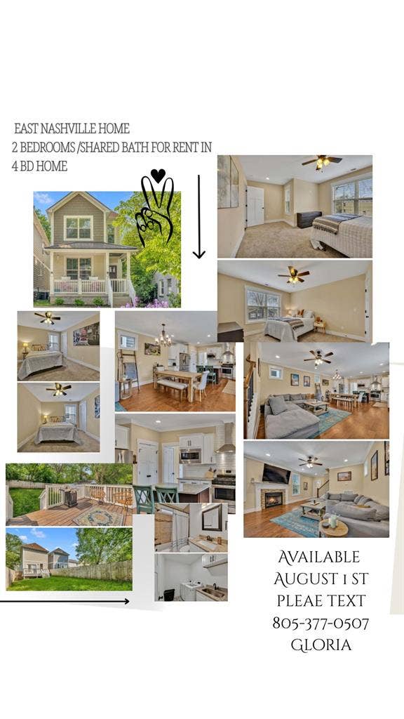 2 rooms free  in  E Nashville home!