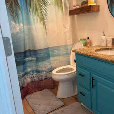 Queen Room &  Guest Bath.