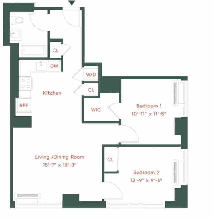 Spacious 2BR in Luxury Building