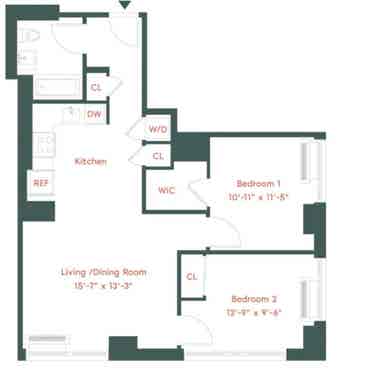 Spacious 2BR in Luxury Building