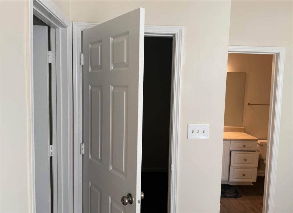 Private bathroom in room.
