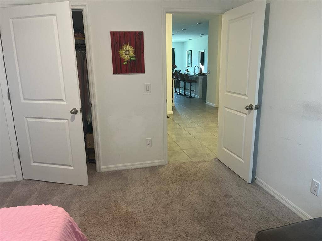 Private bedroom and bathroom