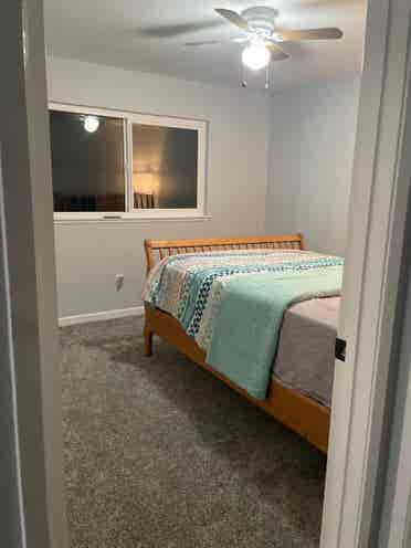 Spacious private room in a house.