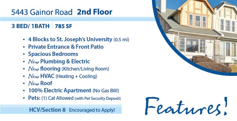 Refreshed BA Near City Ave!