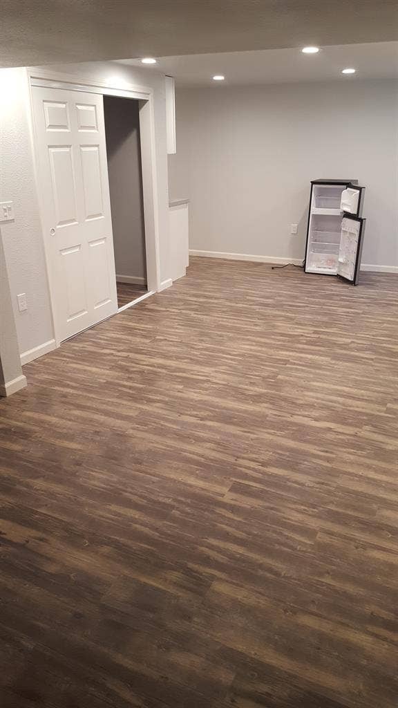Private studio in basement.