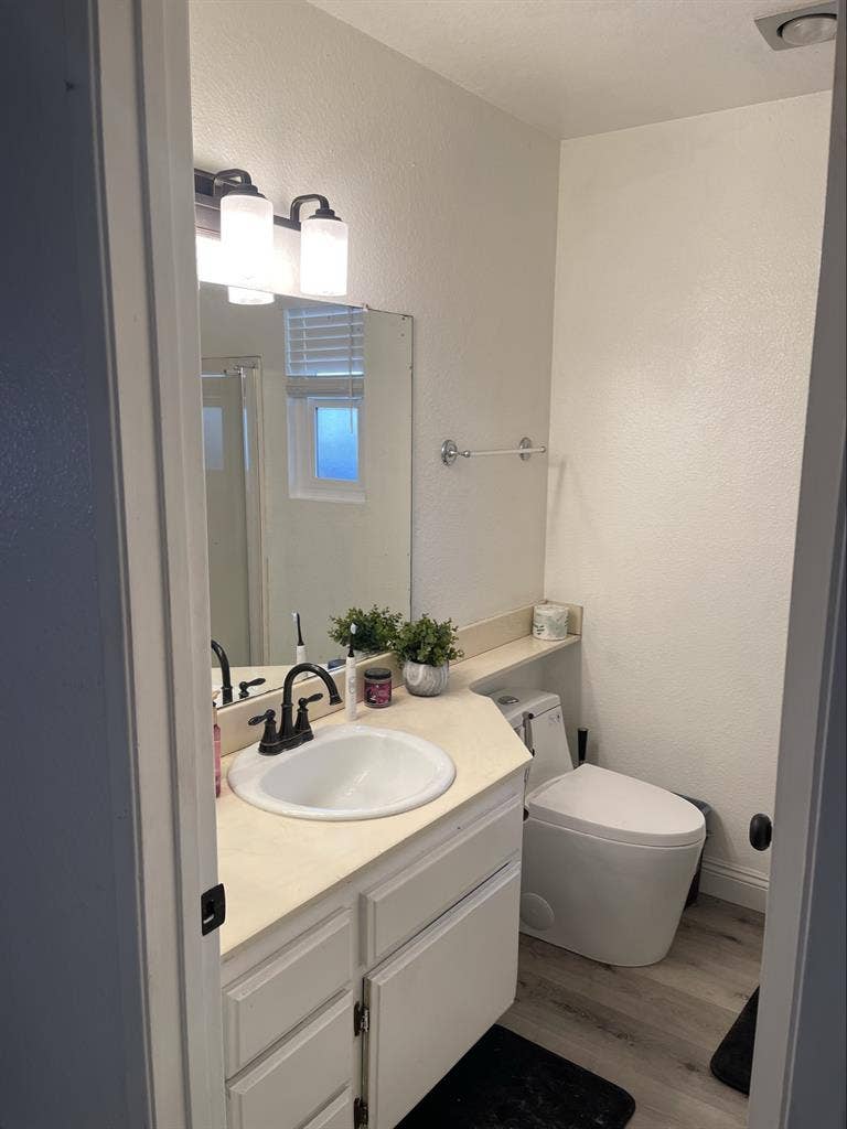 1 bedroom with semi private bath