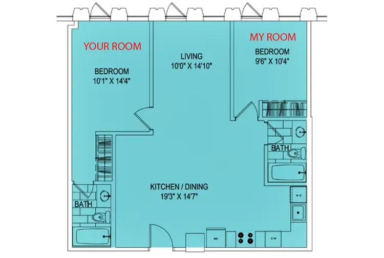 Spacious Koreatown Room