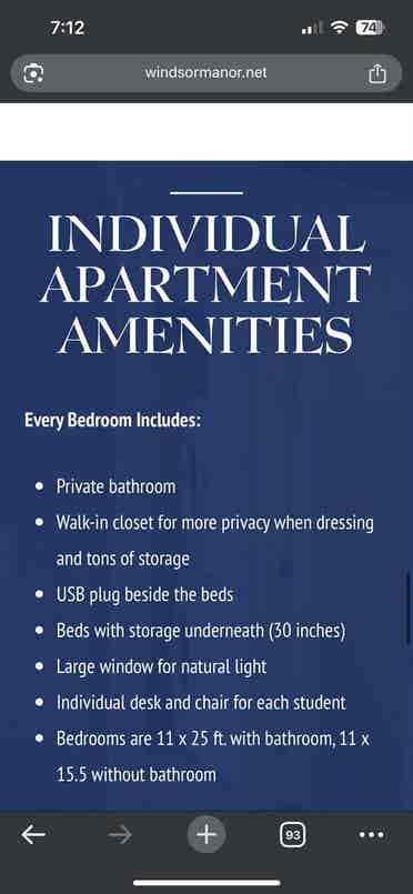 Windsor Manor Women’s Summer Lease!