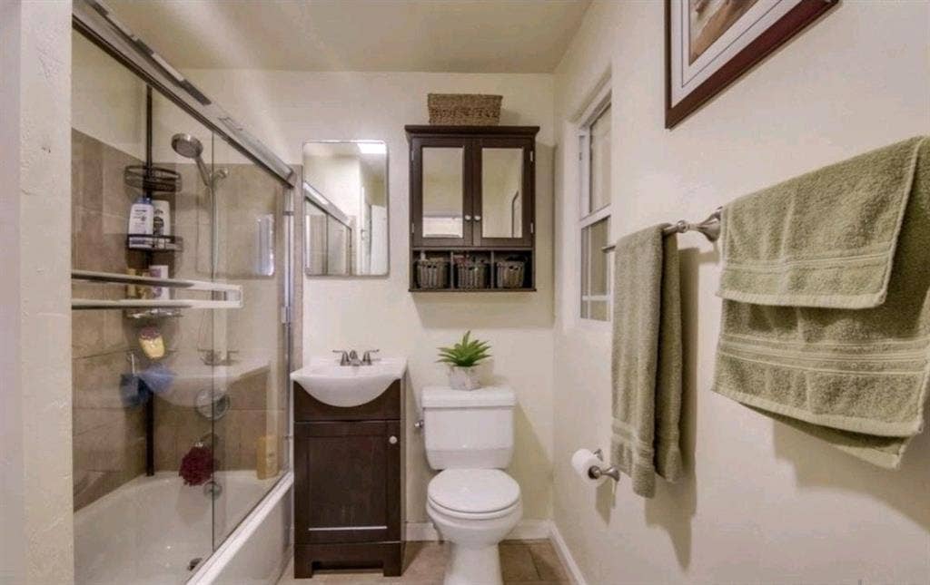 large room with shared bathroom